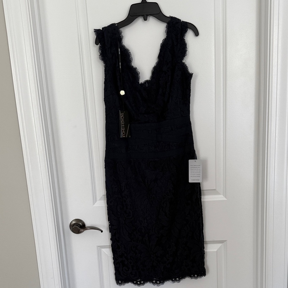 Tadashi Shoji Navy Lace Midi Dress